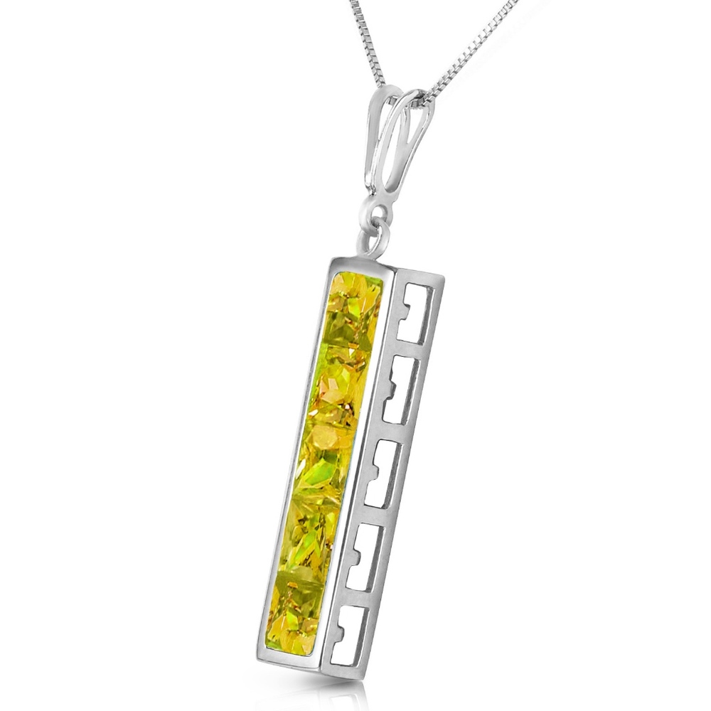 14K. SOLID GOLD NECKLACE WITH NATURAL PERIDOTS - Picture 2 of 6